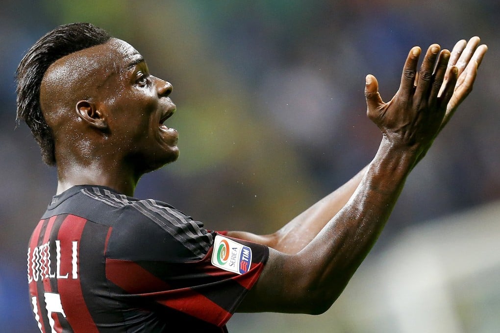 Mario Balotelli pleads to the heavens. Photo: Reuters