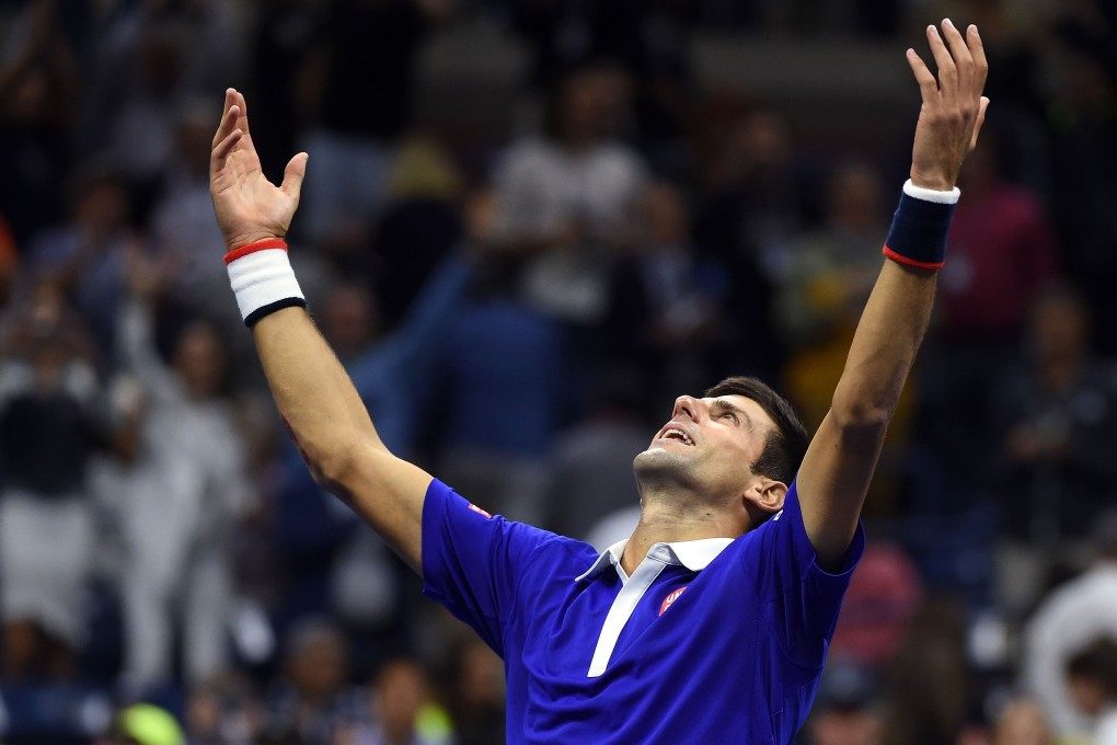 Novak Djokovic celebrates his win. Photo: AFP