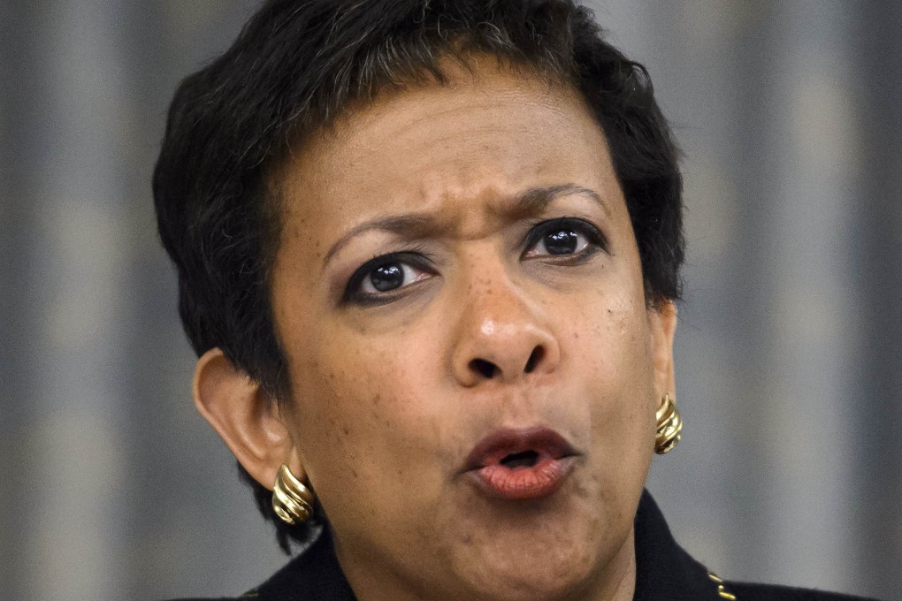 Loretta Lynch speaks to the press. Photo: AFP