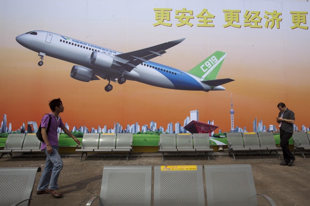 The 168-seat C919, China's answer to Boeing's B737 and Airbus' A320, should complete assembly this year with deliveries expected between 2018 and 2019. Photo: Bloomberg