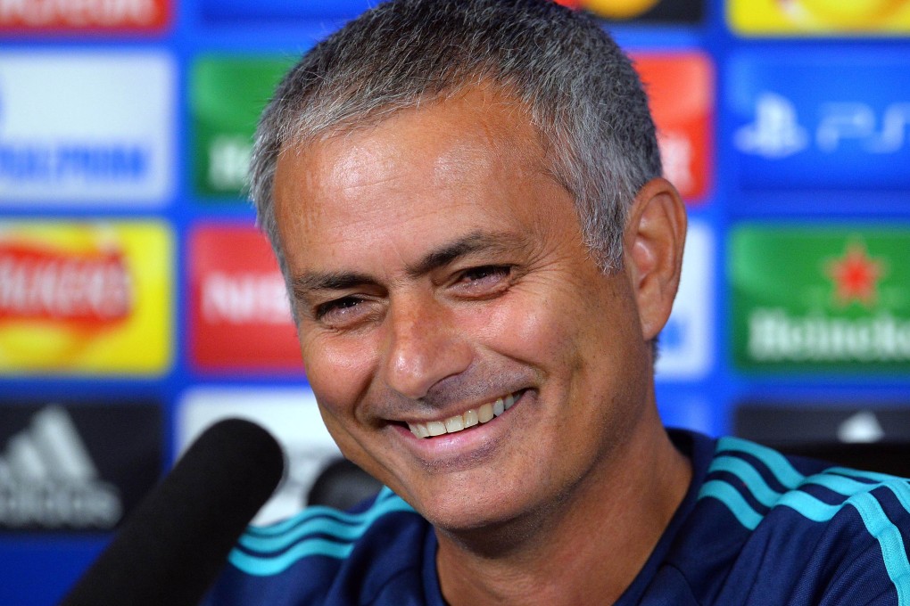 Jose Mourinho seemed in relaxed mood. Photo: AFP