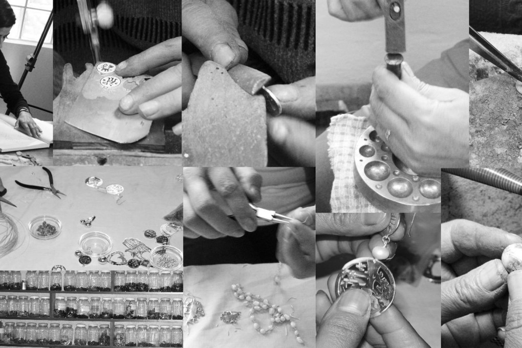 Montage showing how a piece is made.