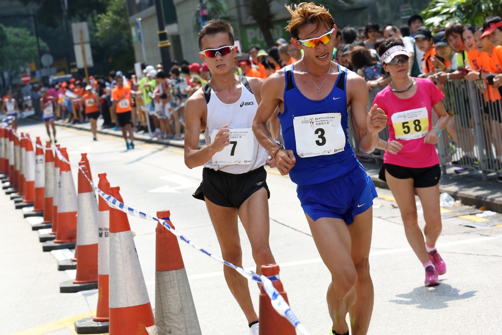 The defendant was accused of taking camera equipment during the MTR Hong Kong Race Walking 2015 in Central. Photo: Nora Tam