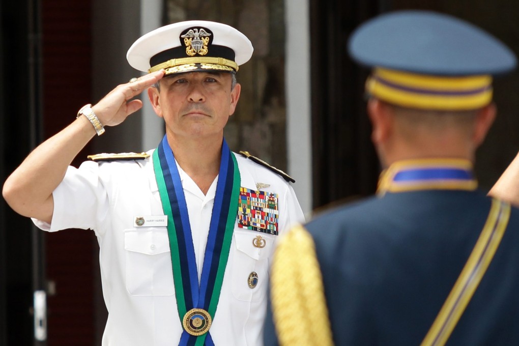 Admiral Harry Harris, commander of US forces in the Pacific, pictured during a trip to the Philippines last month. Photo: EPA