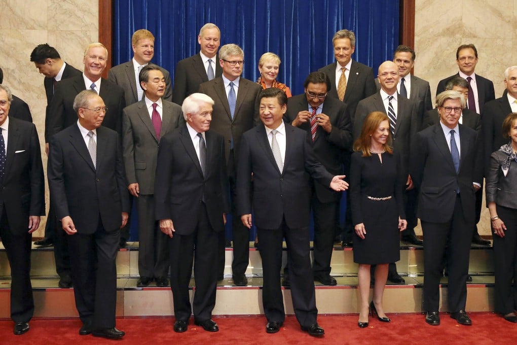Chinese President Xi Jinping meets with U.S. delegates attending the 7th China-U.S. business leaders' and former senior officials' dialogue at the Great Hall of the People in Beijing. Photo: Xinhua