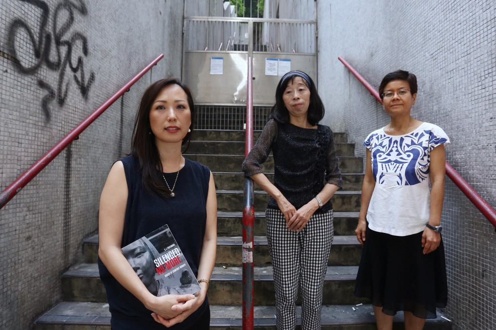 Sylvia Friedman (left) with Christian activists Tomoko Hasegawa and Kan Chui Mai. Photo: Jonathan Wong