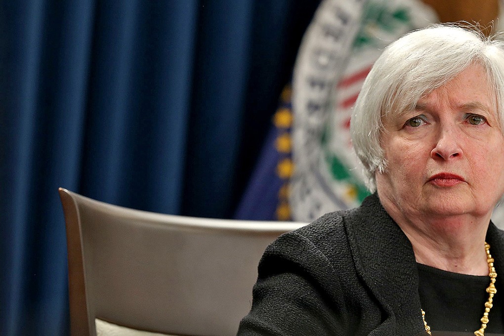 Federal Reserve Board Chairwoman Janet Yellen says officials are mindful of the global economic environment and will continue the zero-rate environment. Photo: AFP