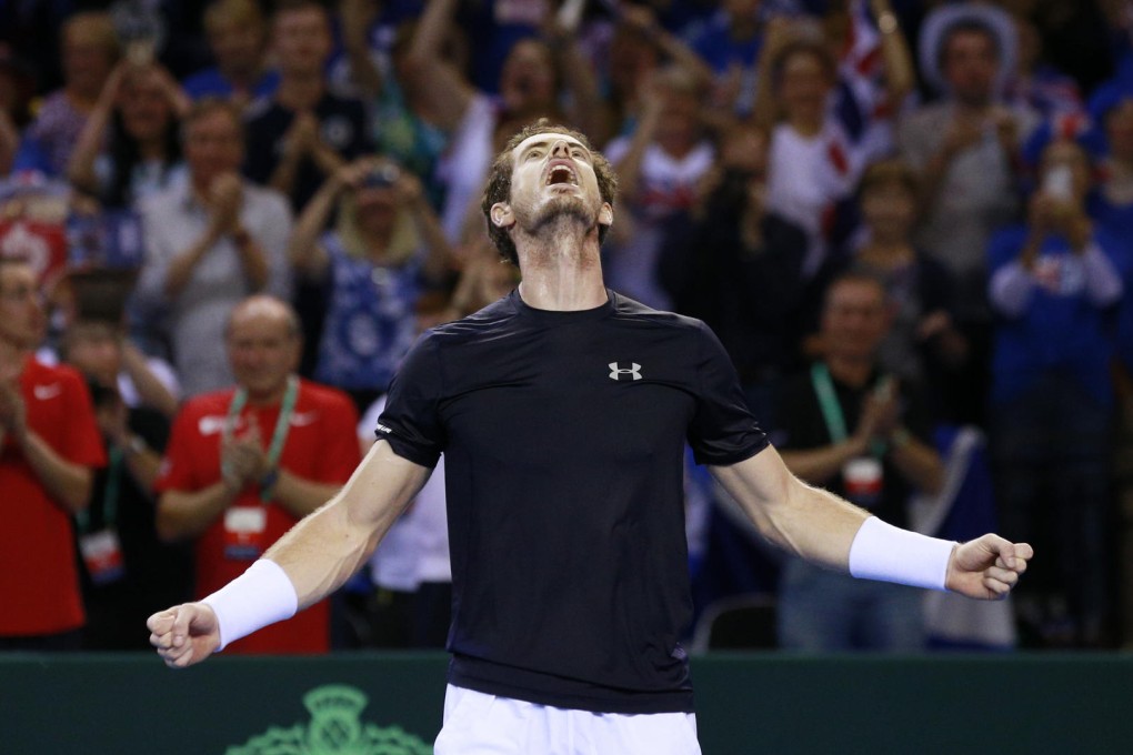 Andy Murray seals Britain's Davis Cup win in Glasgow after winning his reverse singles against Bernard Tomic. Photo: Reuters