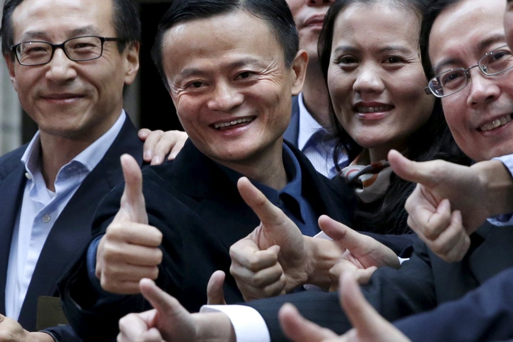 One year ago, Alibaba Group founder Jack Ma Yun launched his company on the New York Stock Exchange. Photo: Reuters