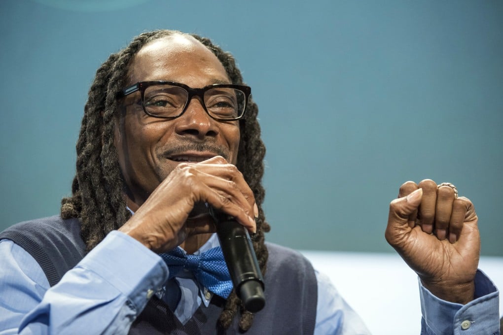 Rapper Snoop Dogg speaks during the TechCrunch Disrupt SF 2015 conference in San Francisco on Monday. Photo: Bloomberg