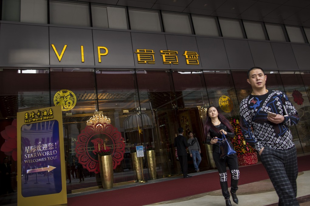 Stocks of casino junket operators or VIP room promoters have been affected by weaker gaming revenue in Macau. Photo: Reuters