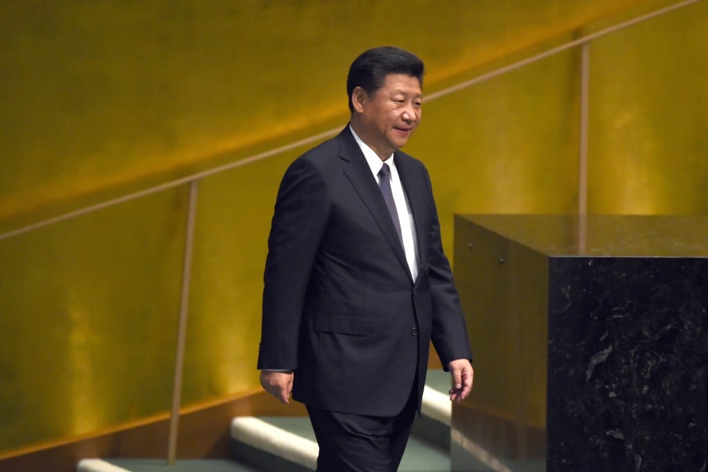 Xi Jinping, President of China, arrives to speak at the United Nations Sustainable Development Summit. Photo: AFP