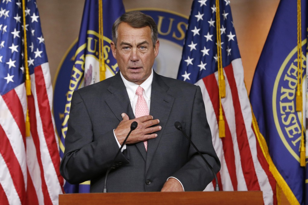 Just as US President Barack Obama was welcoming Xi Jinping to Washington, US House Speaker John Boehner (above) announced his resignation from Congress. Photo: AP
Major American bro