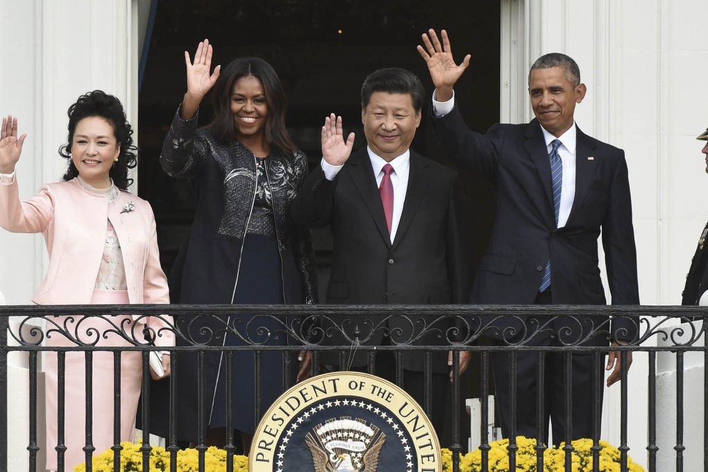Chinese President Xi Jinping and wife Peng Liyuan with US President Barack Obama and wife Michelle at the White House. Xi and Obama were said to have had 'candid' discussions on Asia-Pacific issues. Photo: Xinhua