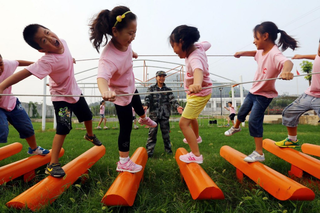 Students in Huaibei, Anhui province, exercise outdoors as part of a more diverse education. Photo: Xinhua