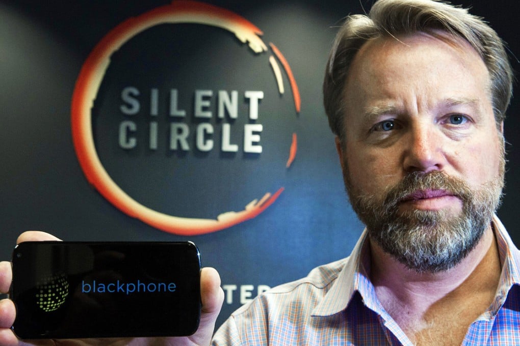 Mike Janke, CEO & Co-Founder of Silent Circle, with the first generation Blackphone. Photo: AFP