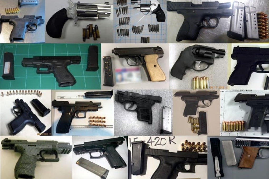 A composite photo released by the TSA showing some of the firearms seized from cabin bags during the week ended September 17. Photo: TSA
