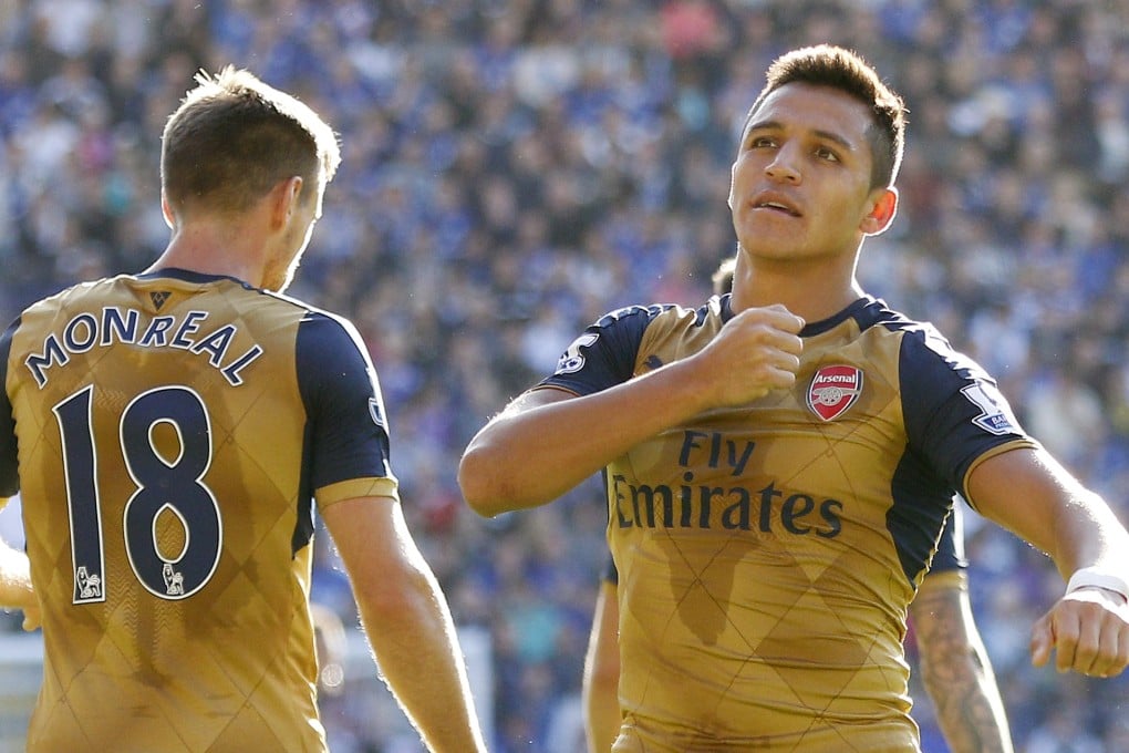 Alexis Sanchez celebrates his hat-trick. Photo: Reuters