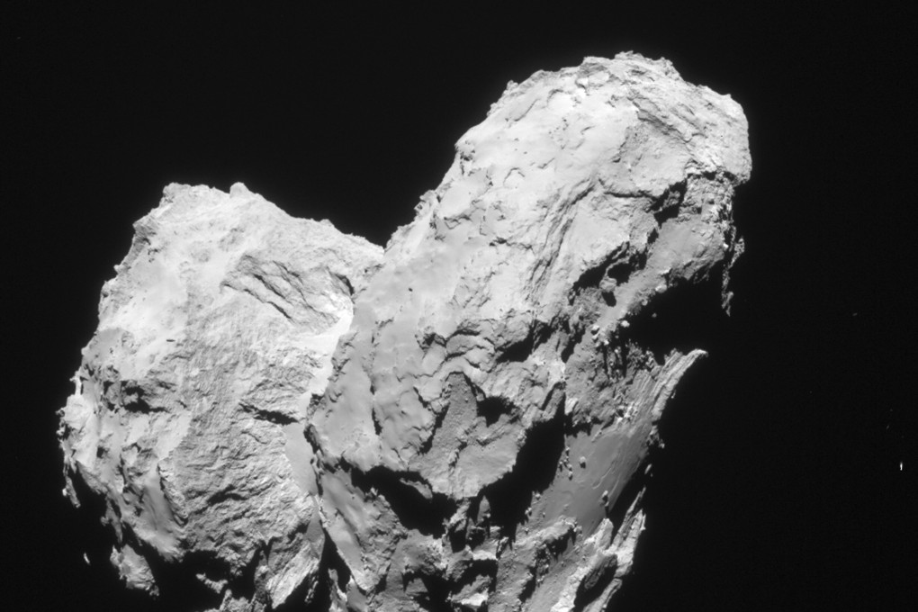 The comet being studied by Europe's orbiting Rosetta spacecraft started off as two separate bodies that later fused, giving rise to the comet's odd rubber ducky shape. Photo: Reuters