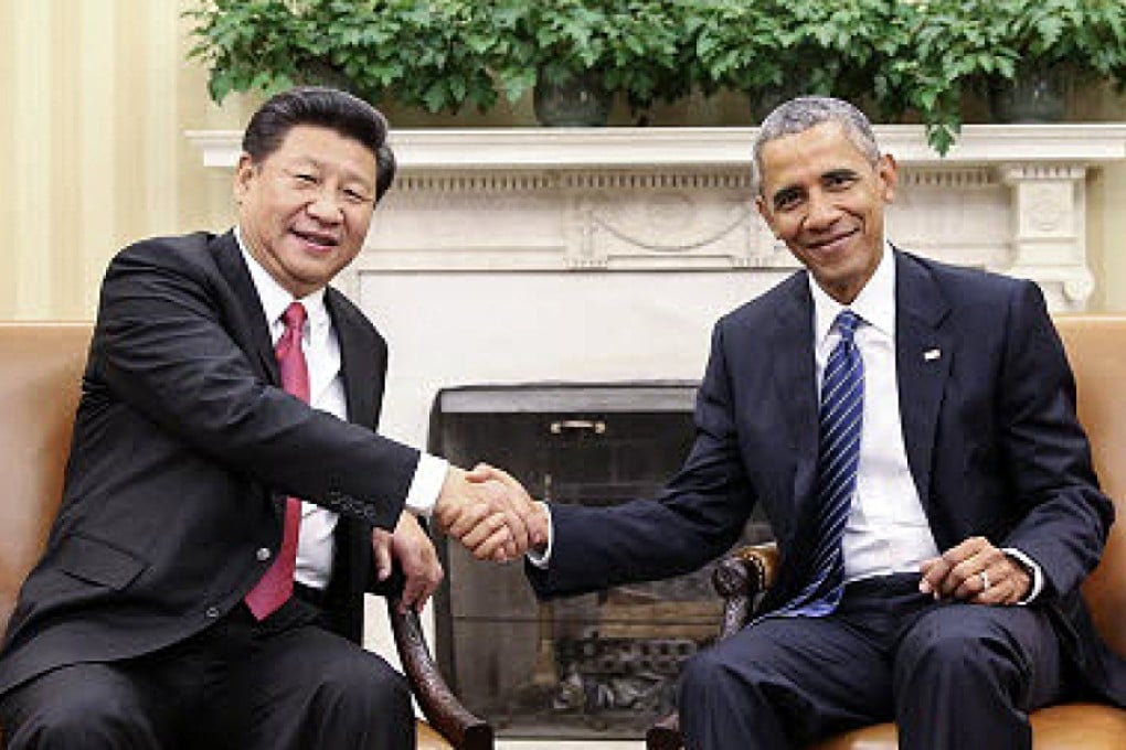 Chinese President Xi Jinping (left) holds a small-range talks with US President Barack Obama at the White House. Photo: Xinhua