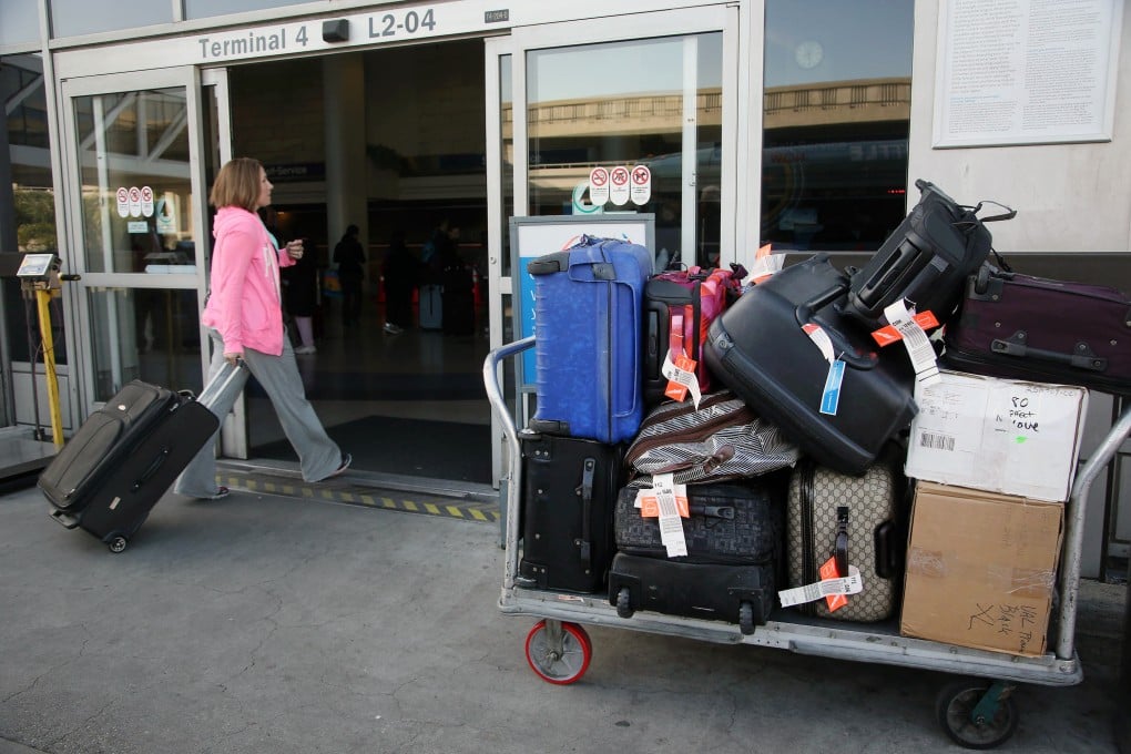 A pile of uncollected bags at Los Angeles International Airport. Photo: AP
