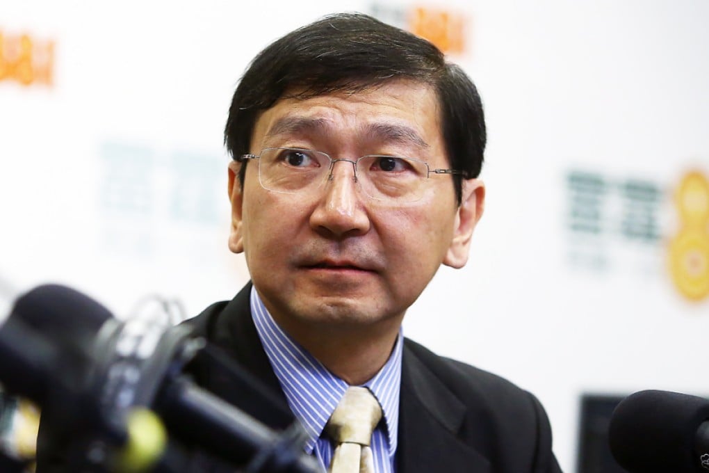 Johannes Chan at Commercial Radio where he appeared this morning to discuss his failed candidacy. Photo: Sam Tsang