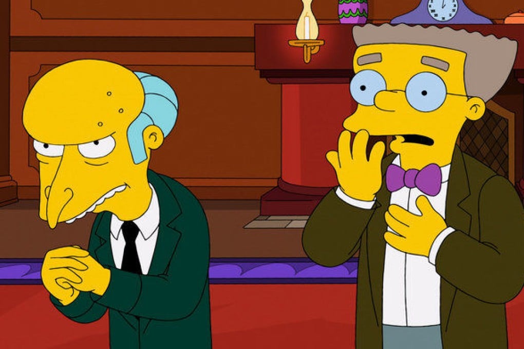 Mr Burns (left) is one of the few Springfield residents unaware that his loyal assistant, Waylon Smithers, is gay. Photo: Fox