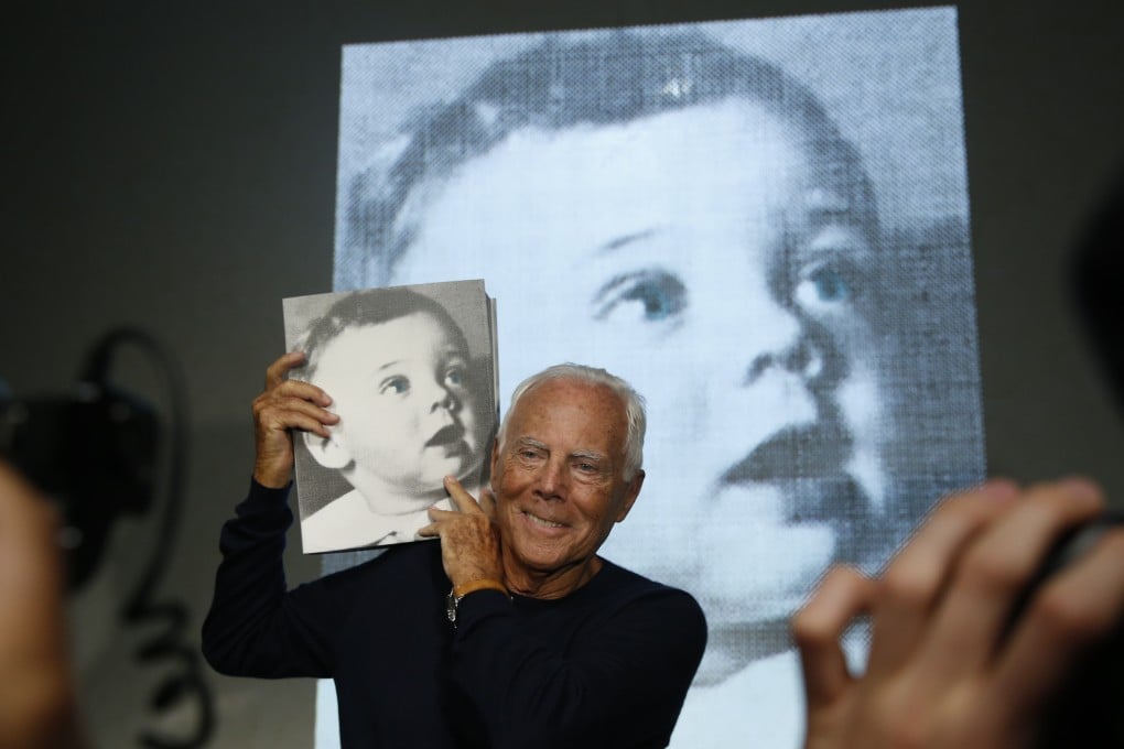 Giorgio Armani at the launch of the book in Milan. Photo: AP