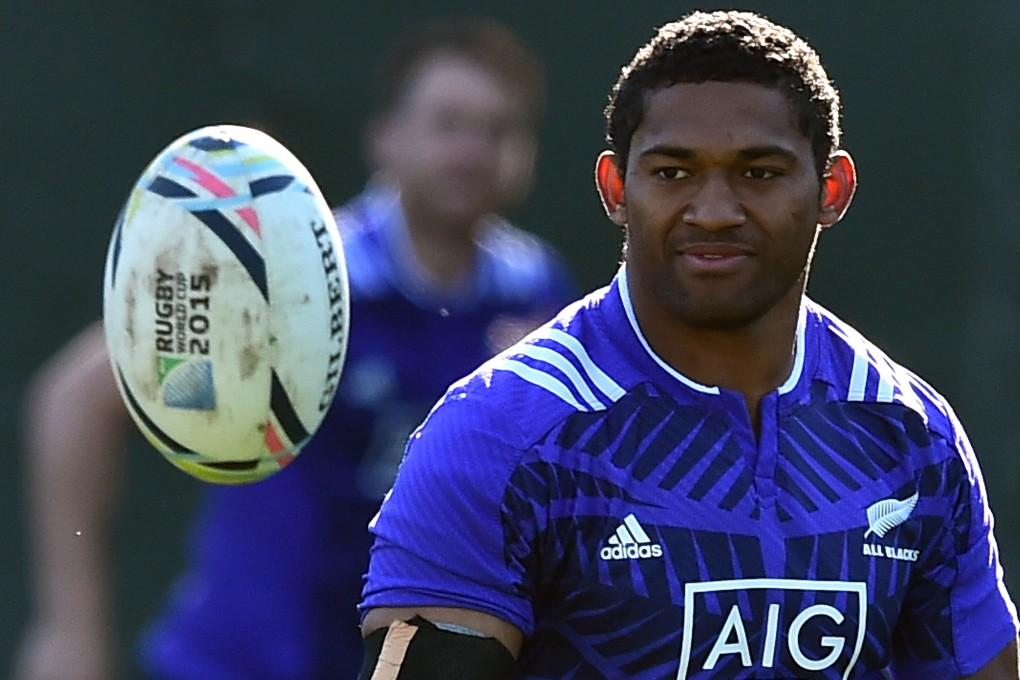 Waisake Naholo during a training session in Cardiff. Naholo's return after recovering from a broken leg is the talking point in the All Blacks side to play Georgia in the World Cup. Photos: AFP