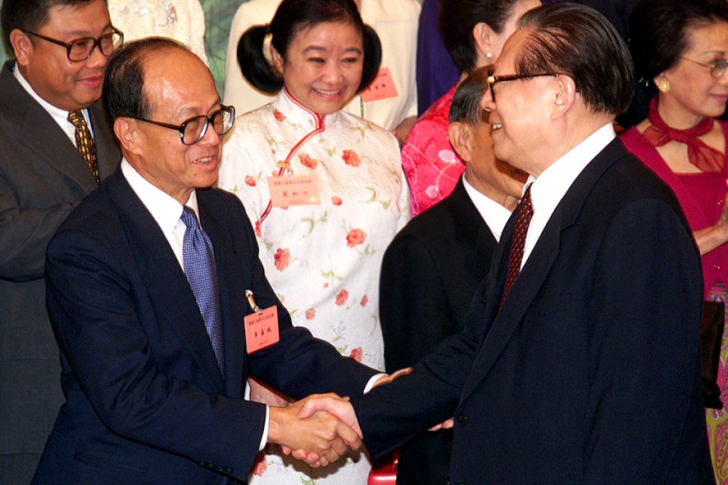 Once fostering a close relationship with former Chinese president Jiang Zemin (right), tycoons like Li Ka-shing (left) are much less close with Beijing politicians these days. Photo: SCMPOST