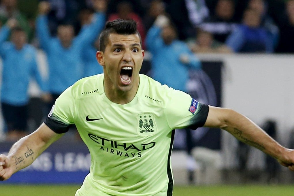 Sergio Aguero celebrates his winner. Photo: Reuters