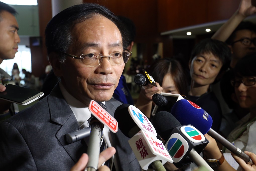 Ip Kwok-him, taking questions from the press at the Hong Kong Legislative Council in June. Photo: Dickson Lee