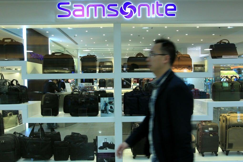 The Samsonite store in Hong Kong as the luggage maker announced the acquisition of an Italian retail company. Photo: Jonathan Wong