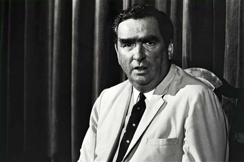 Denis Healey, then British Secretary of State for Defence in 1969, holds  a press conference at Hong Kong's Government Information Services Department.  File photo: SCMP