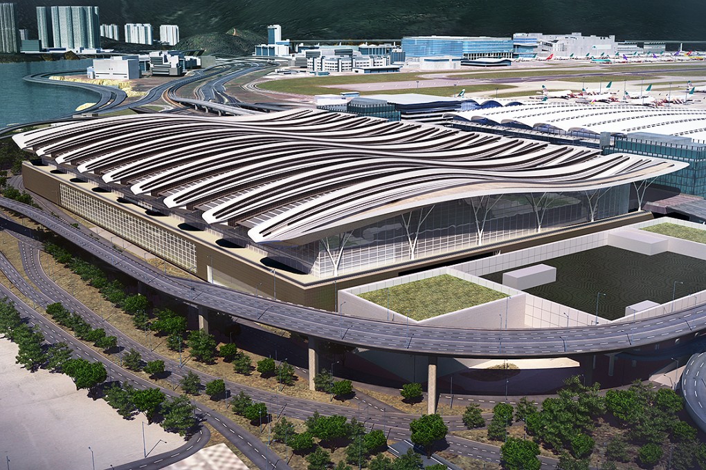 A concept drawing of how the airport will look with its new runway.