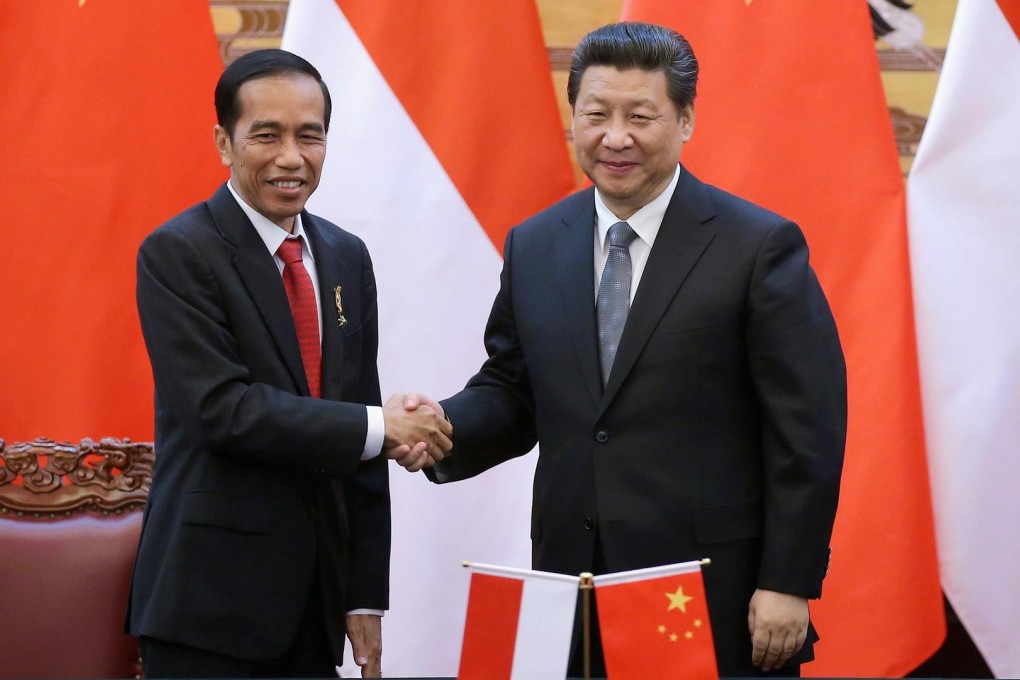 Indonesian President Joko Widodo (left) and President Xi Jinping earlier this year. Photo: EPA