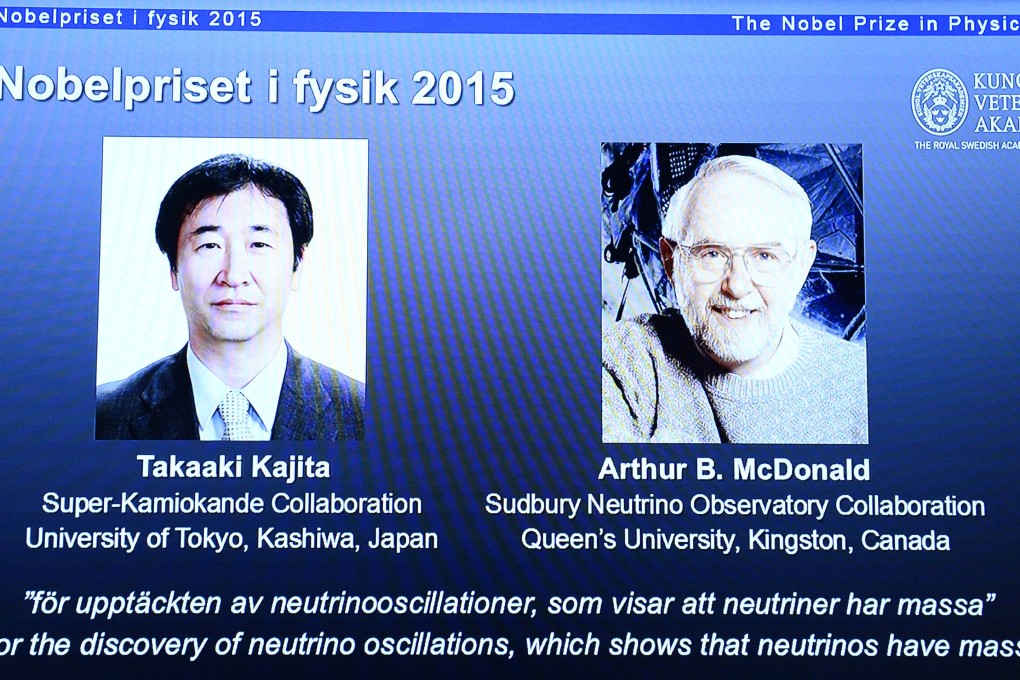 The Royal Swedish Academy of Sciences said the two researchers had made key contributions to experiments showing that neutrinos change identities.   Photo: AFP