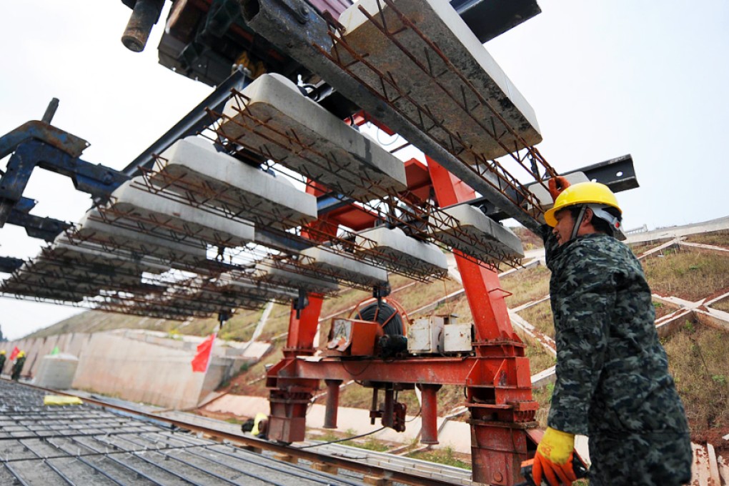 Of 333 railway projects currently under construction in China, 99 were found to have a completion rate of investment – a measure of investment efficiency – of below 50 per cent. Photo: Xinhua