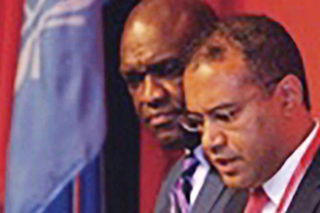 Former UN General Assembly president John Ashe (left) and UN deputy ambassador Francis Lorenzo. Photo: SCMP Pictures