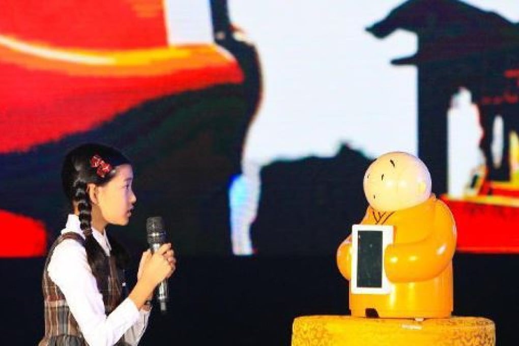 Xian'Er can answer questions on Buddhism and sense his surroundings. Photo: SCMP Pictures