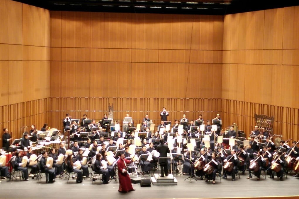 The Hong Kong Chinese Orchestra performs at the Grand Auditorium in Macau Cultural Centre. Photo: SCMP Pictures