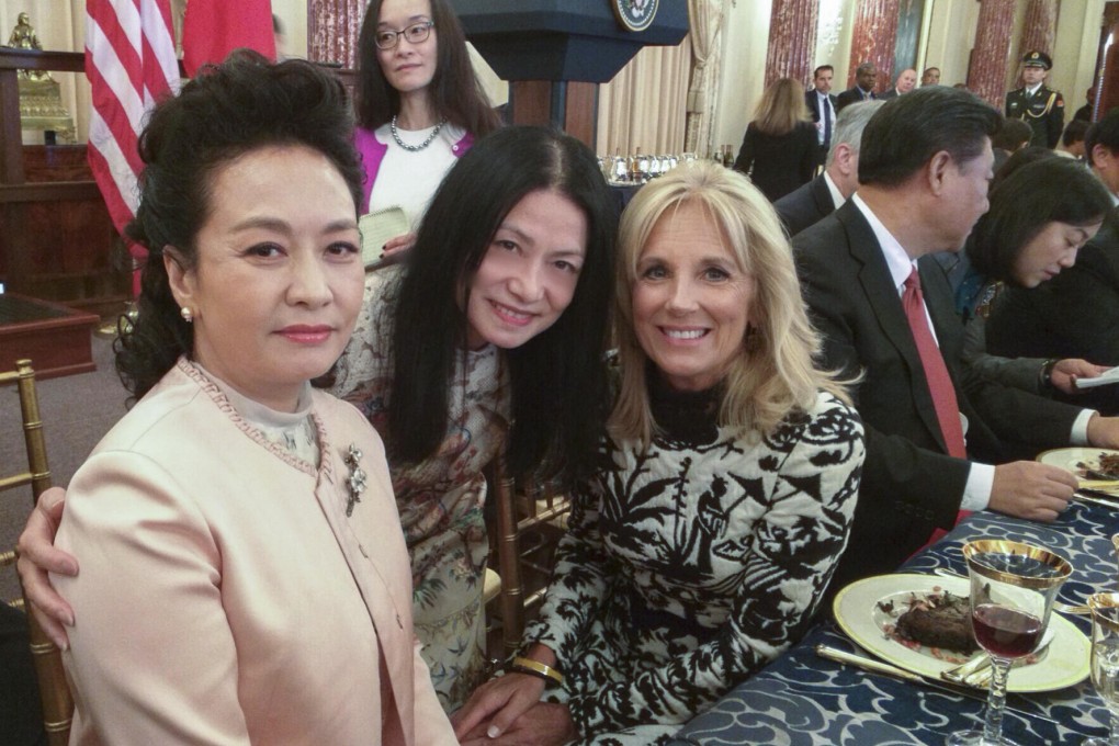 Peng Liyuan (left), Vivienne Tam and Jill Biden at last month's state luncheon.