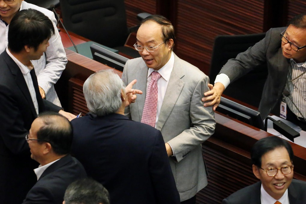 Legislator Ma Fung-kwok (centre) was elected as vice-chairman of the House Committee in yesterday's Legco vote. Photo: Felix Wong