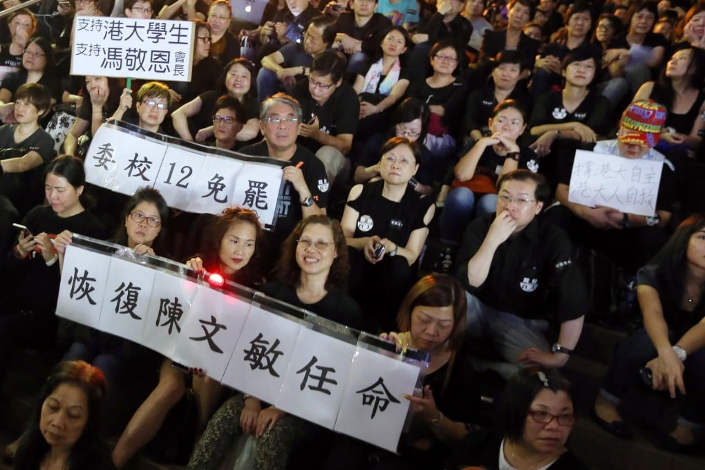 Over 1,500 people protested at HKU on Friday.Photo: Felix Wong