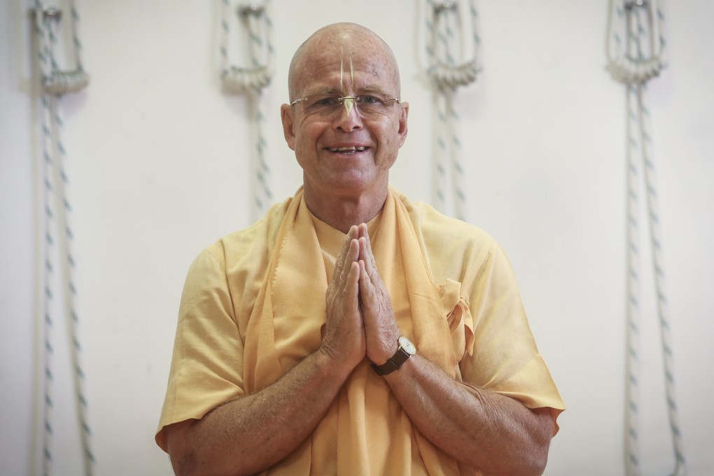 Govinda Swami, a senior member of the International Society for Krishna Consciousness, during his recent visit to Hong Kong. Photo: Dickson Lee