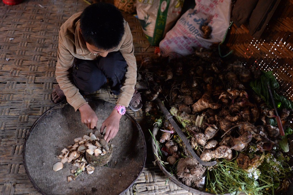 A teenager cooks for a family in Mukeji village in Nujiang prefecture of Yunnan province. Twenty-one of the 29 townships in the prefecture are listed as impoverished. Photo: Xinhua