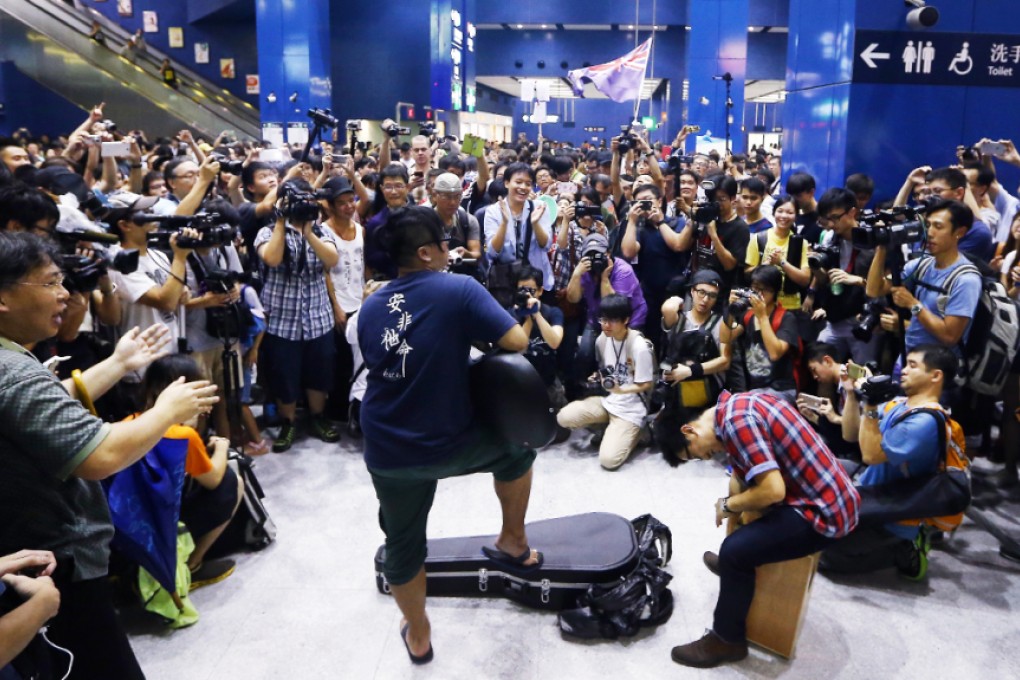 Musicians stage a protest at Tai Wai station earlier this month. Photo: Sam Tsang