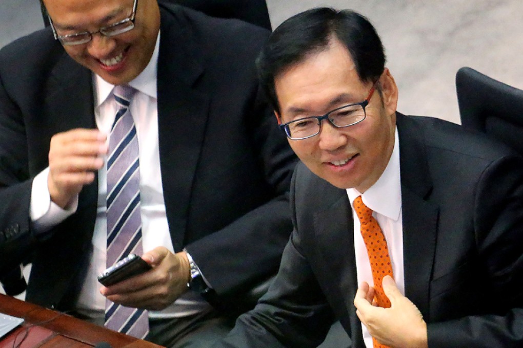 Legislator Chan Kin-por was elected as Chairman of Finance Committee, at the Legco vote in Tamar last week. Photo: Felix Wong