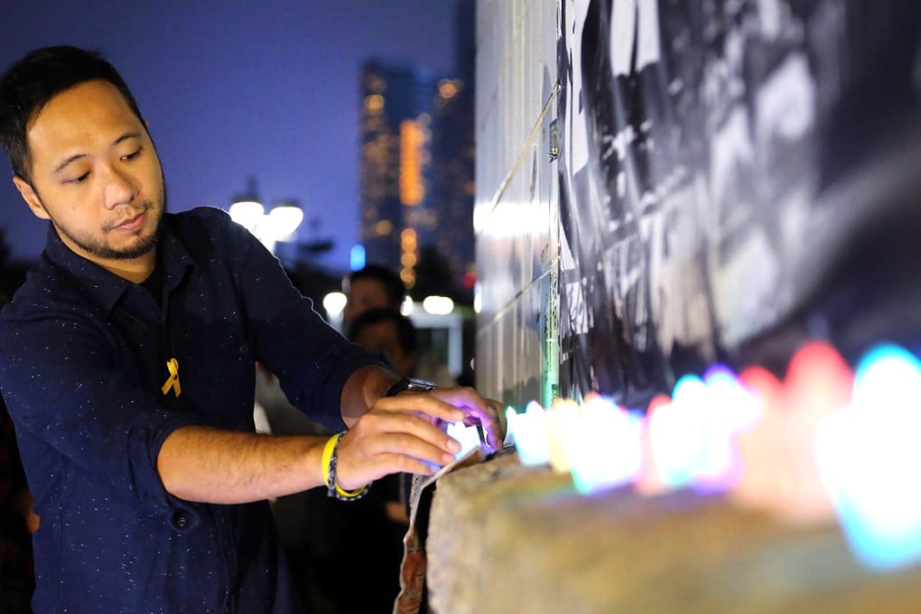 Ken Tsang stands near where he was beaten. Photo: Felix Wong