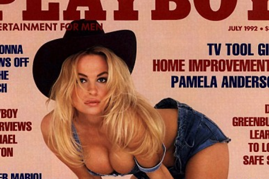 While covers like this, featuring Pamela Anderson, are evoked by the word "Playboy" in the West, Chinese are more likely to think of the apparel brand. Photo: SCMP Pictures
